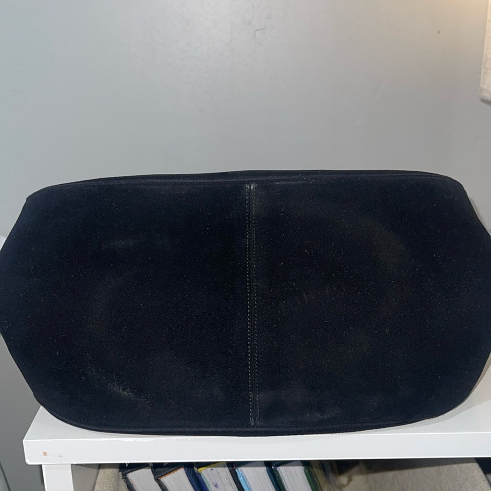 Koret Black Velvet Top-Handle Bag with Gold Hardware - Picture 4 of 5